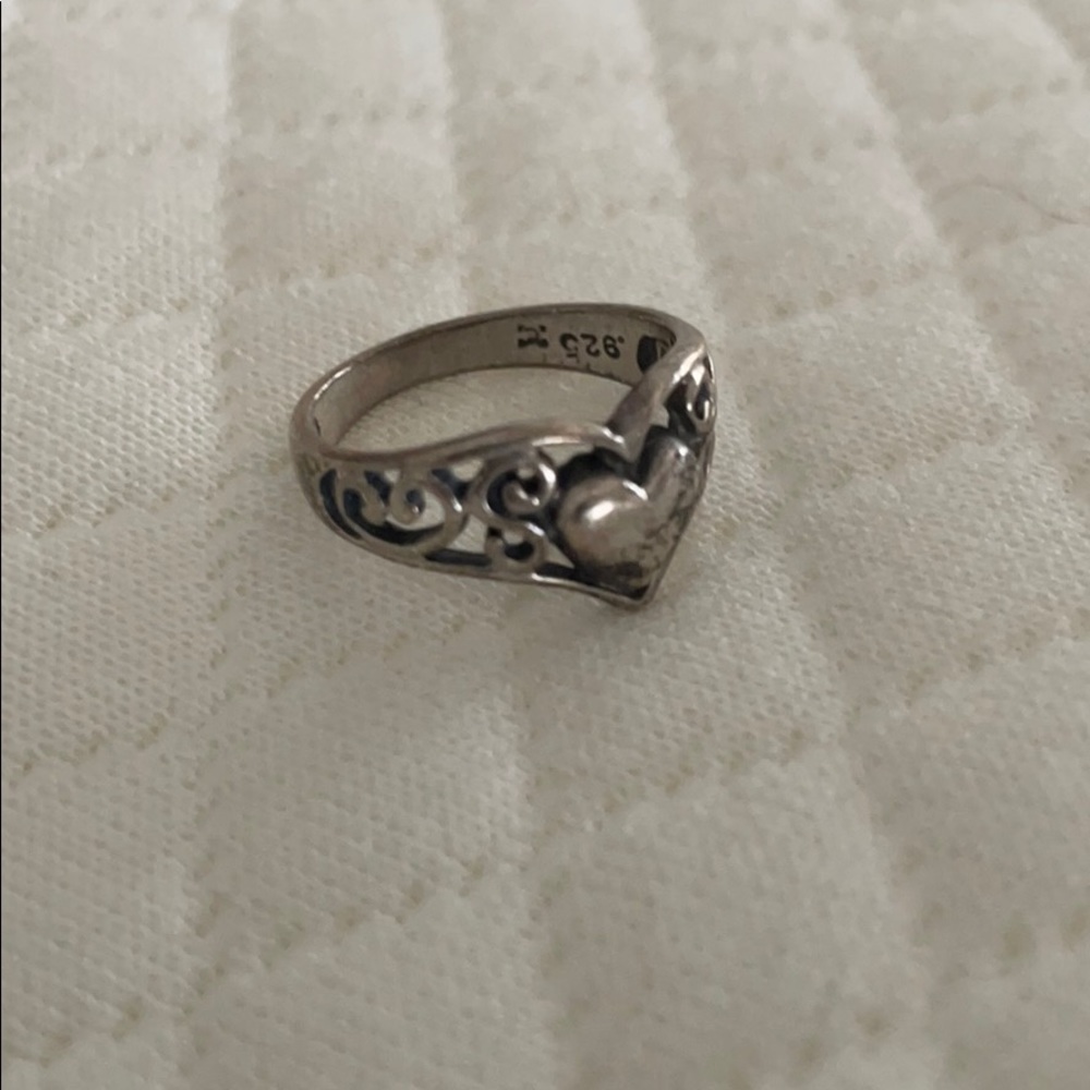 Silver heart ring